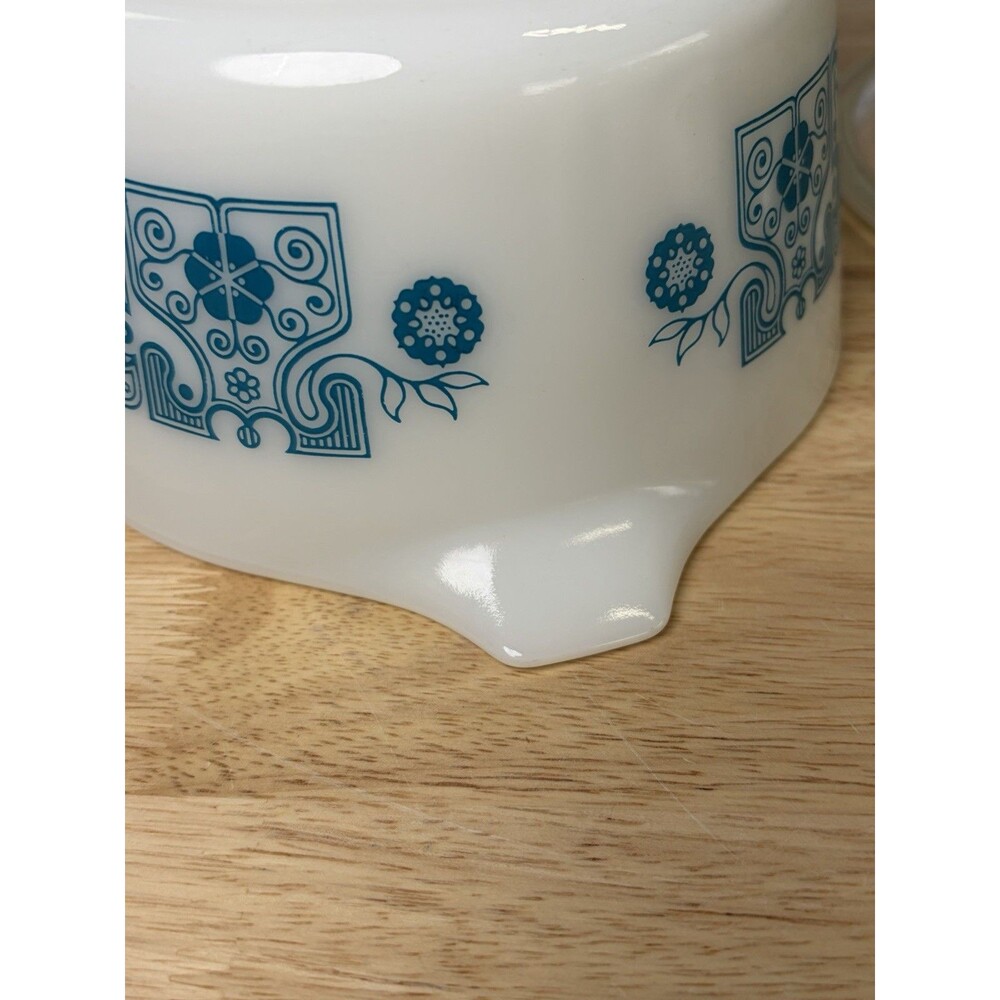 Pyrex Blue Horizon 473 Casserole With Lid Mint Condition Vintage - Picture 10 of 11